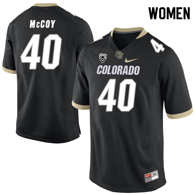 Women #40 Taje McCoy Colorado Buffaloes College Football Jerseys Stitched Sale-Black - Click Image to Close